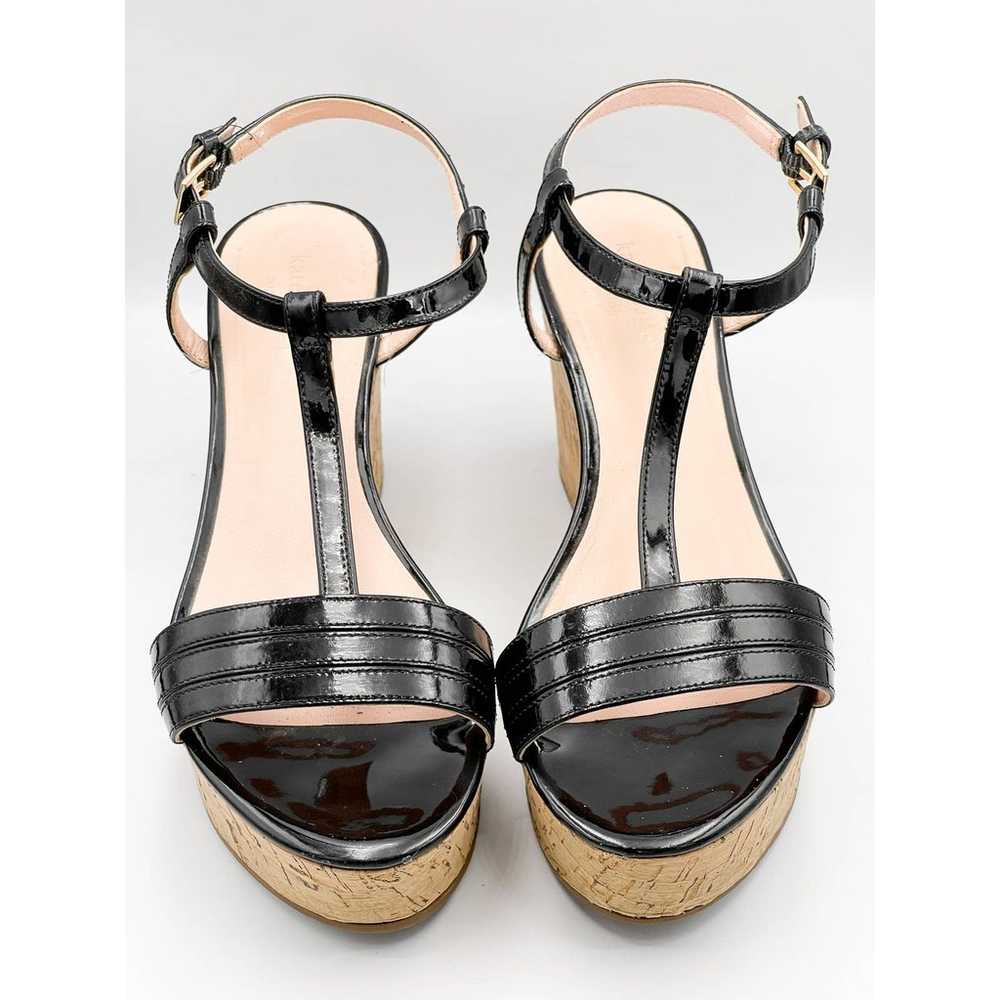 Kate Spade Black Patent Leather Platform Wedge Sa… - image 5