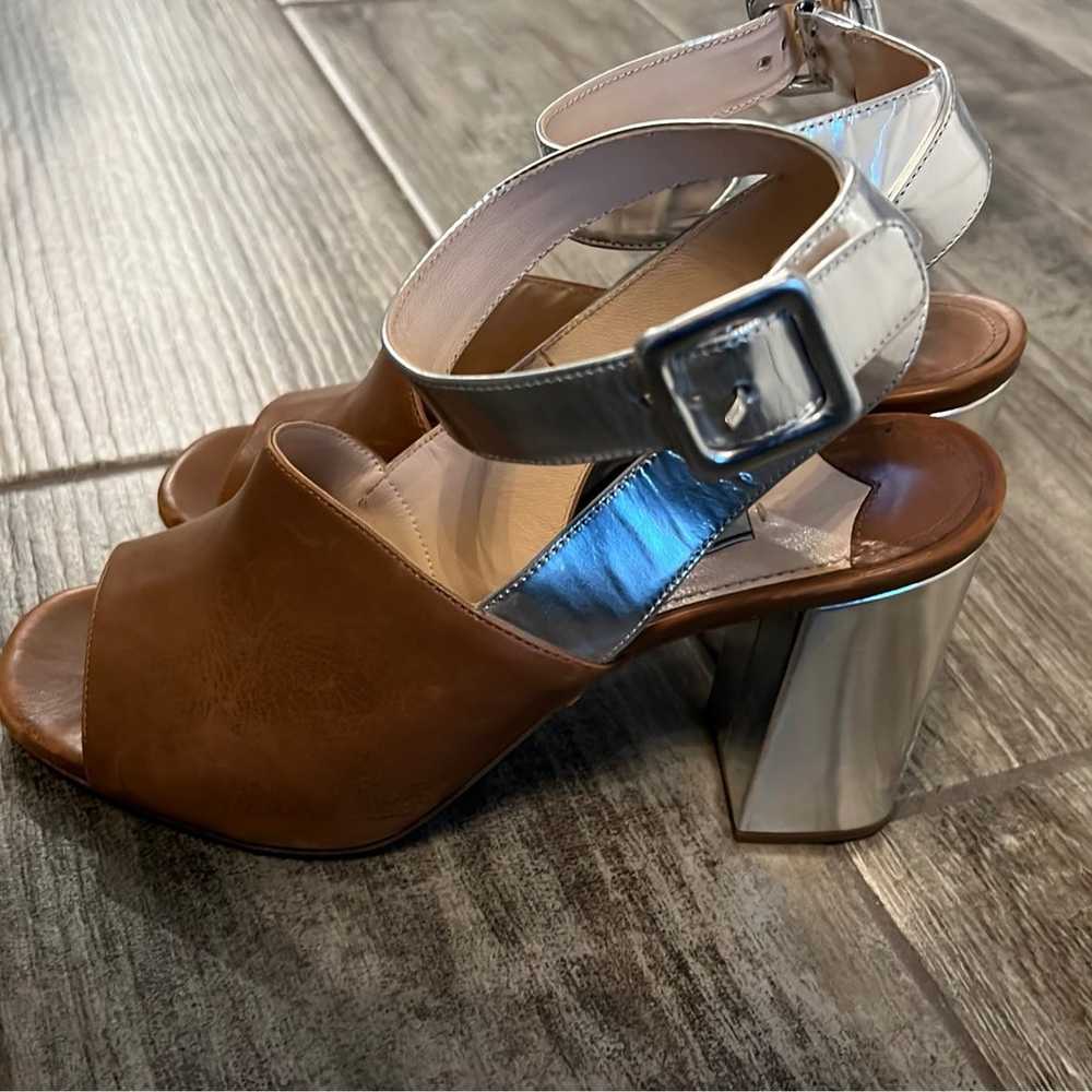 Prada leather block heels sz 36.5 - image 2