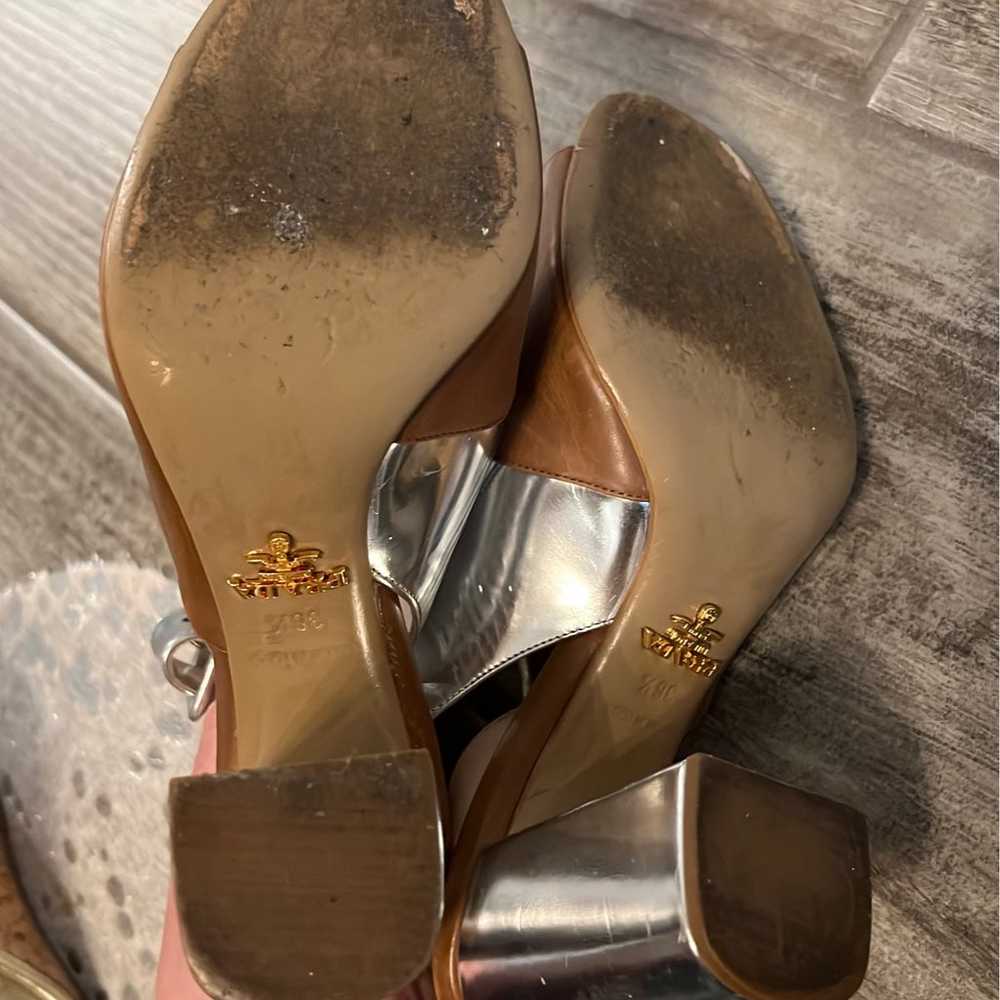 Prada leather block heels sz 36.5 - image 4