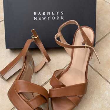 Barneys New York Tan Platform Heels 8