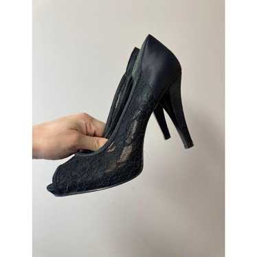 Lace sexy black heels