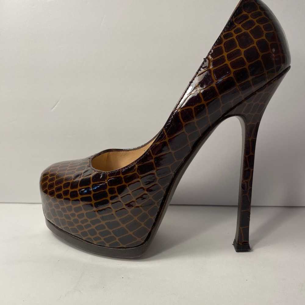 YSL Yves Saint Laurent tribtoo patent pumps heels… - image 2