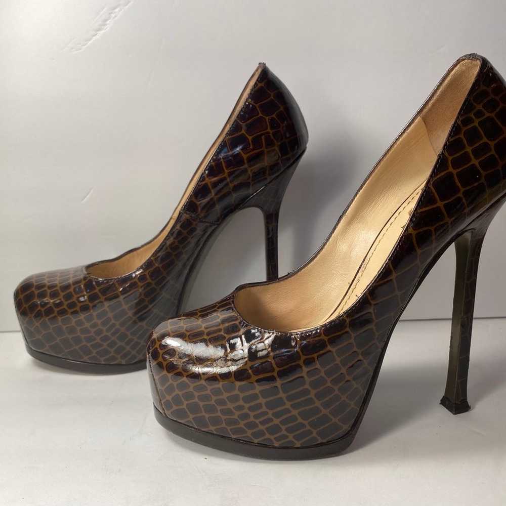YSL Yves Saint Laurent tribtoo patent pumps heels… - image 3