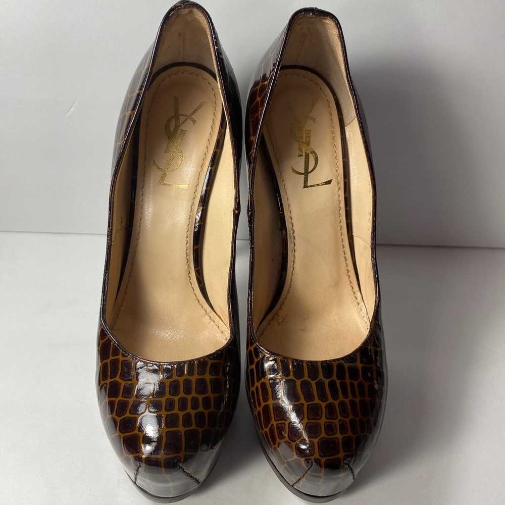 YSL Yves Saint Laurent tribtoo patent pumps heels… - image 4
