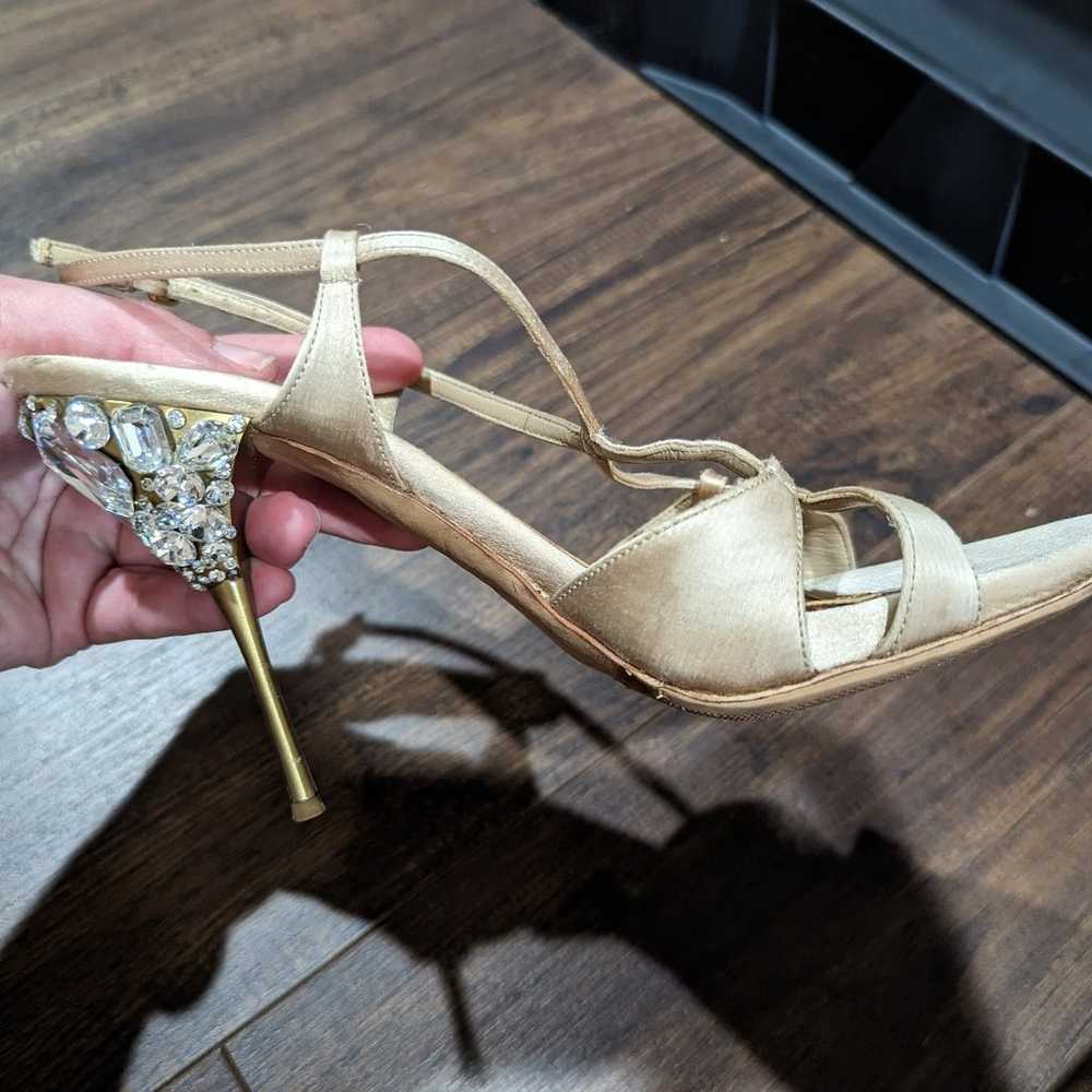 MIU MIU slingback satin crystal stiletto sandal h… - image 2