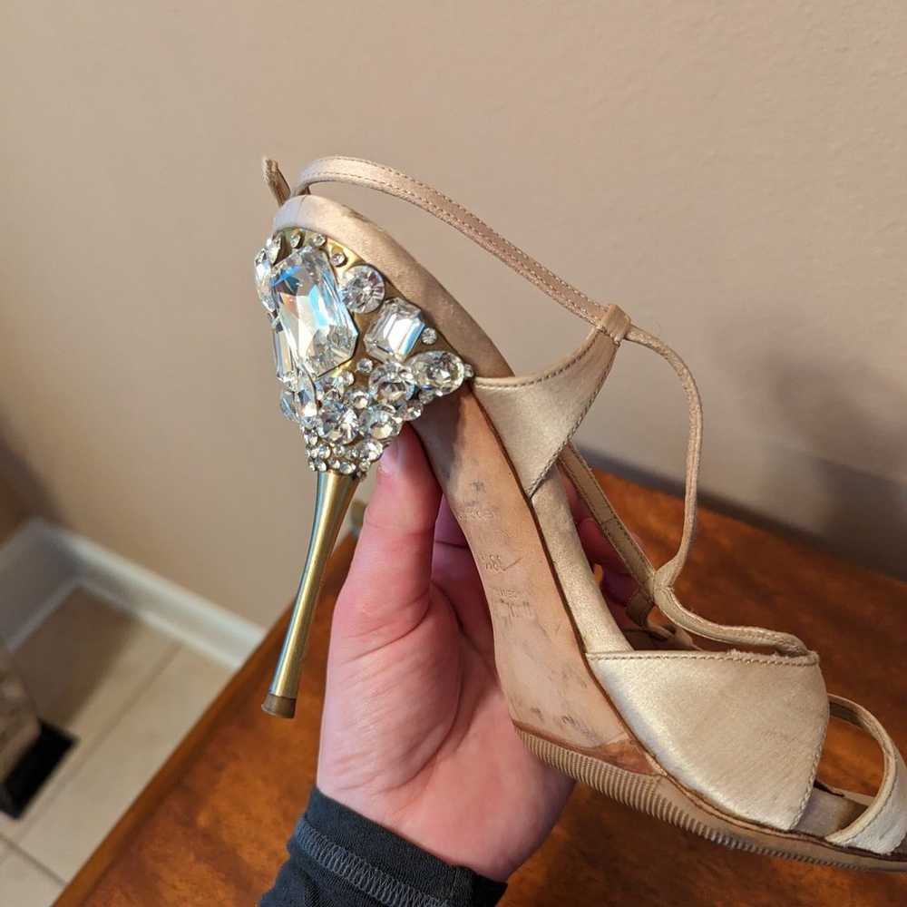 MIU MIU slingback satin crystal stiletto sandal h… - image 9