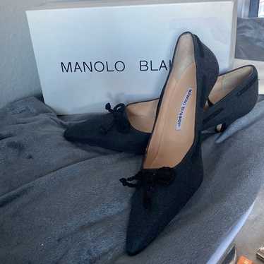 Manolo Blahnik flannel grey suede