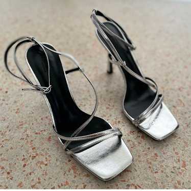 Tony Bianco Franci Silver Foil Heels