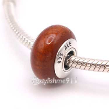 pandora Authentic PANDORA Brown Wooden Murano char