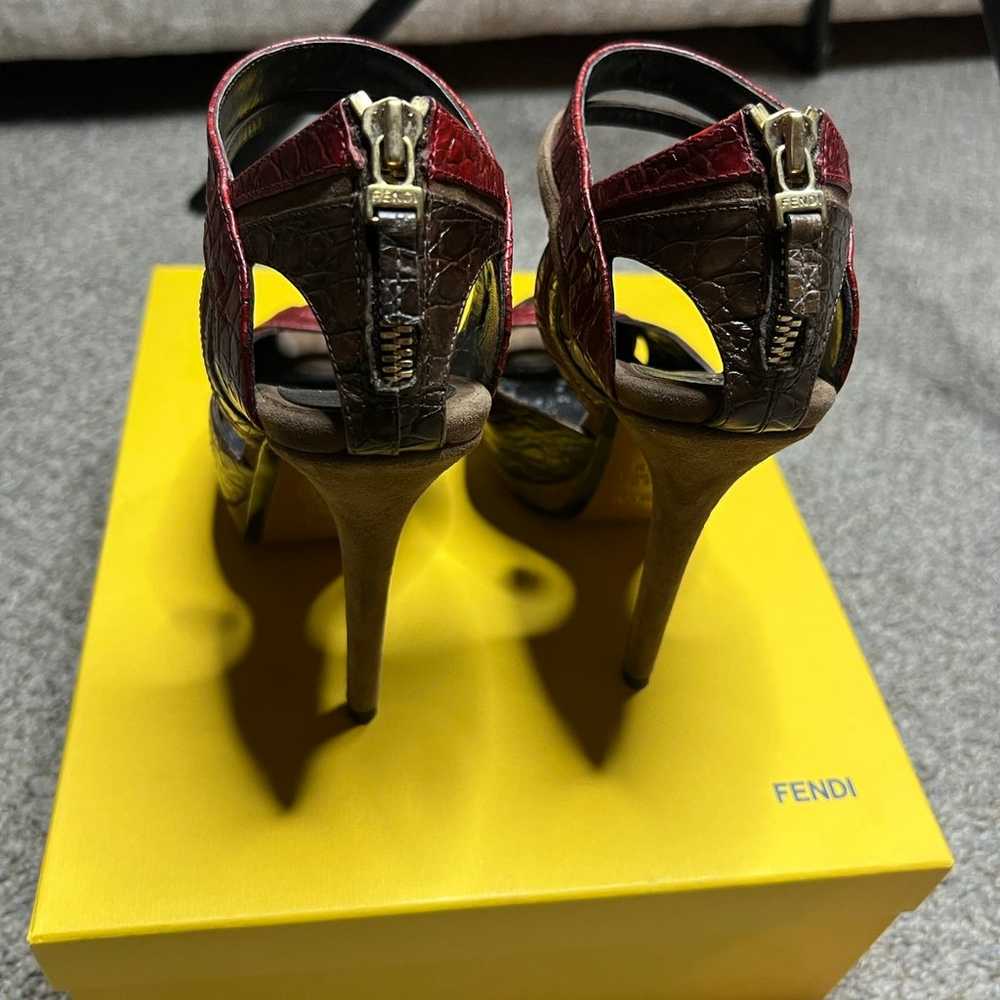 Fendi colorblock crocodile Heels 36.5 - image 5