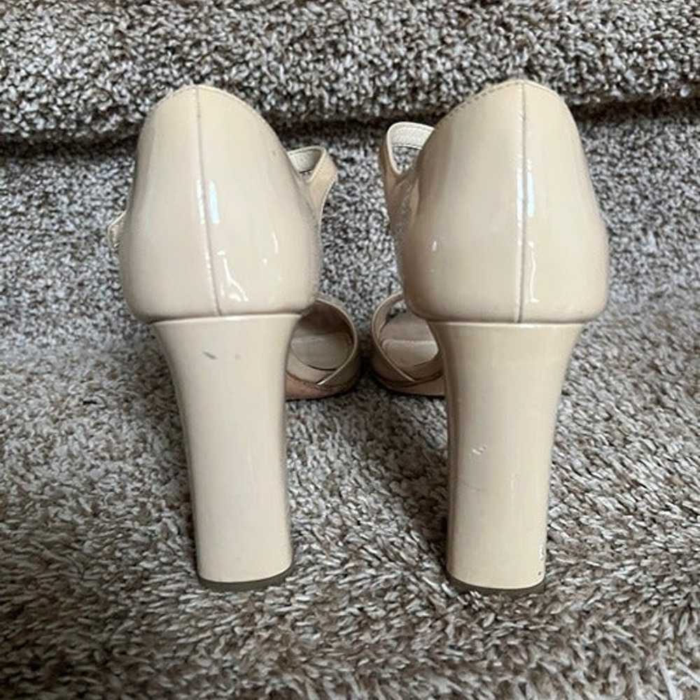 Prada Women's Cream Patent Leather Strap Shoes. - image 4