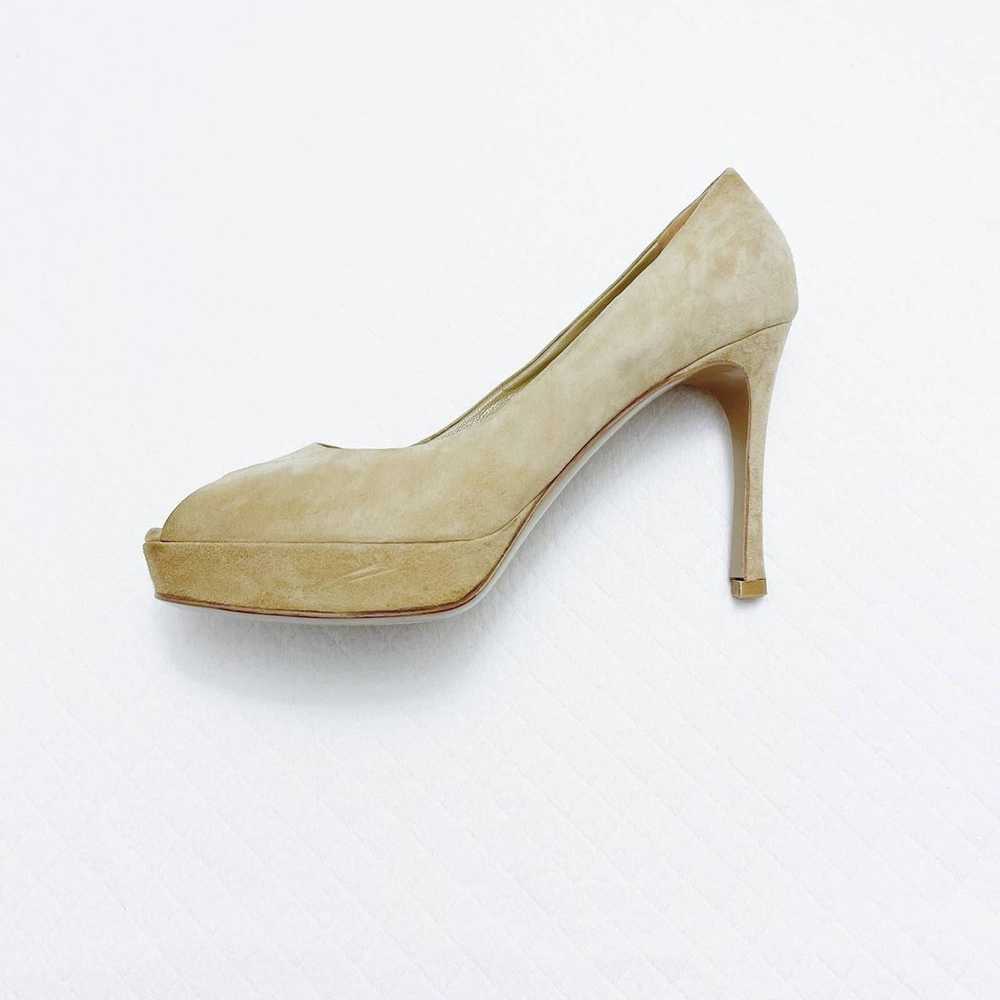 YSL Suede Leather Open Peep Toe Heels SZ40 - image 3