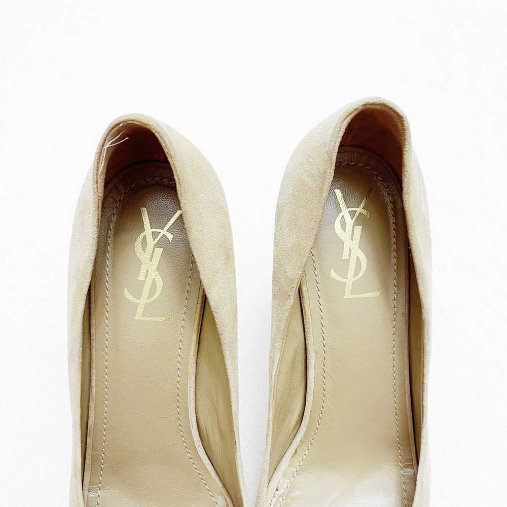 YSL Suede Leather Open Peep Toe Heels SZ40 - image 6