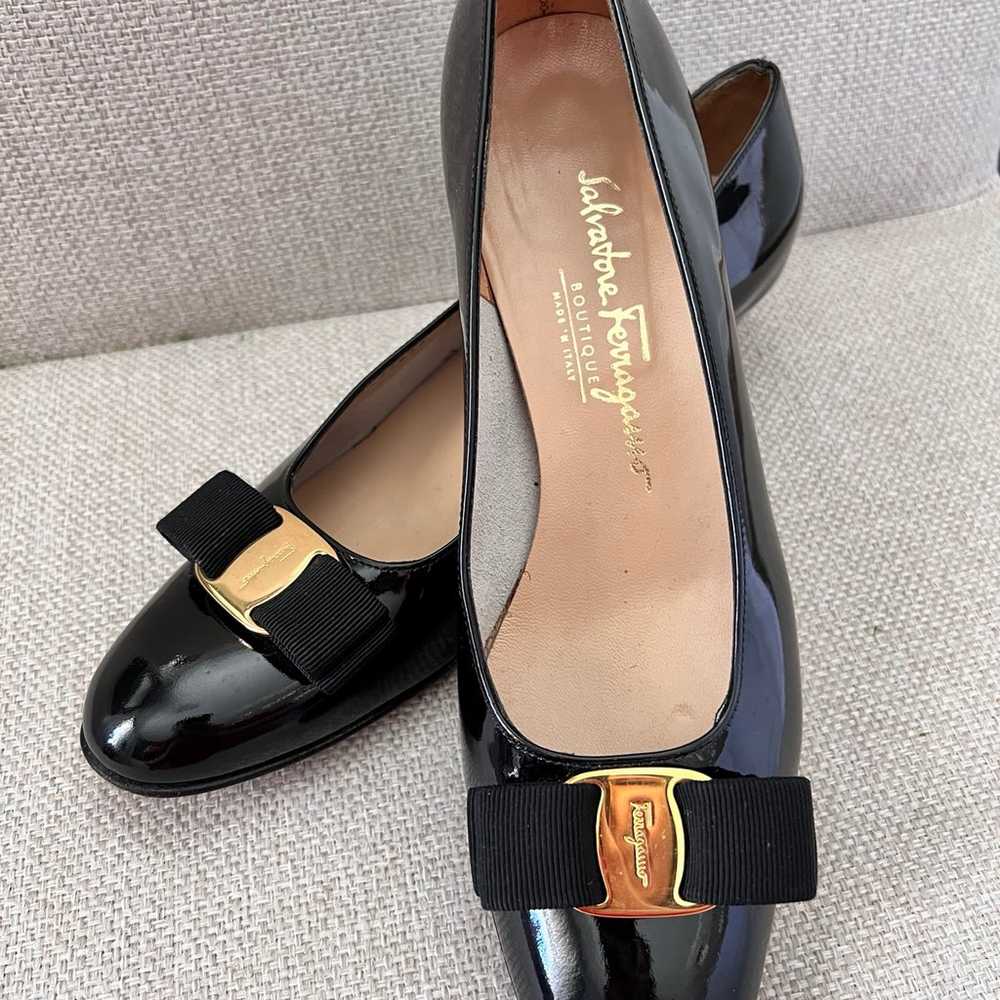 2 pairs Salvatore Ferragamo Black Vintage Heels - image 2