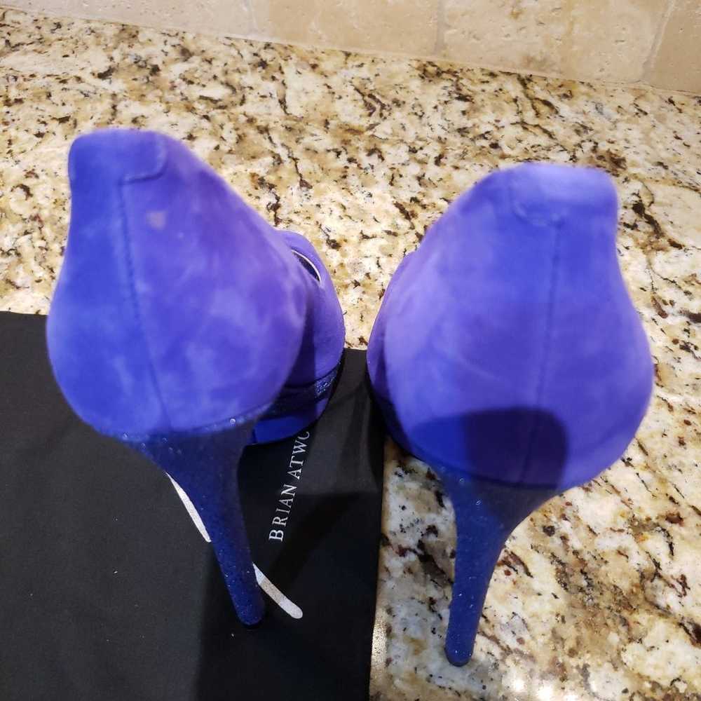 B by Brian Atwood electric blue platform heels si… - image 10
