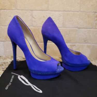 B by Brian Atwood electric blue platform heels si… - image 1