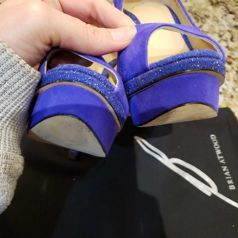 B by Brian Atwood electric blue platform heels si… - image 8