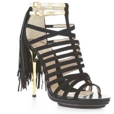 Herve Leger Fabia Fringe Suede Heels - image 1