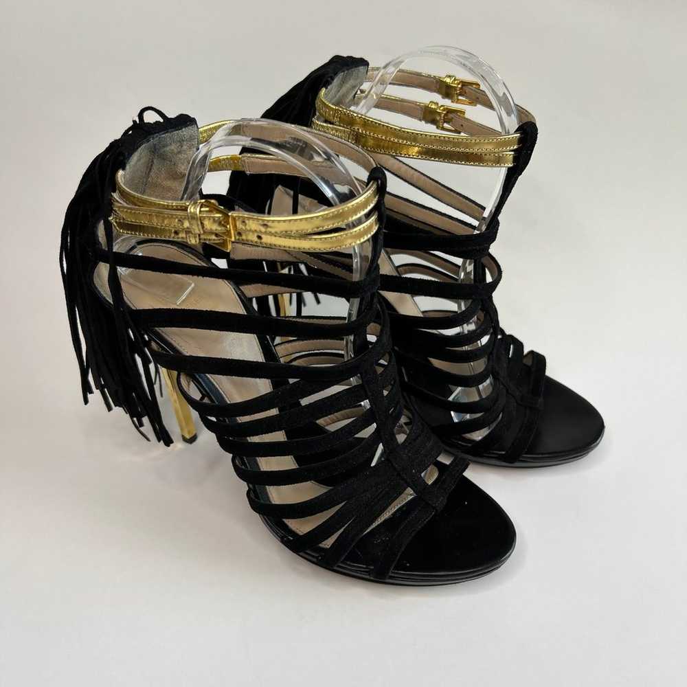 Herve Leger Fabia Fringe Suede Heels - image 3