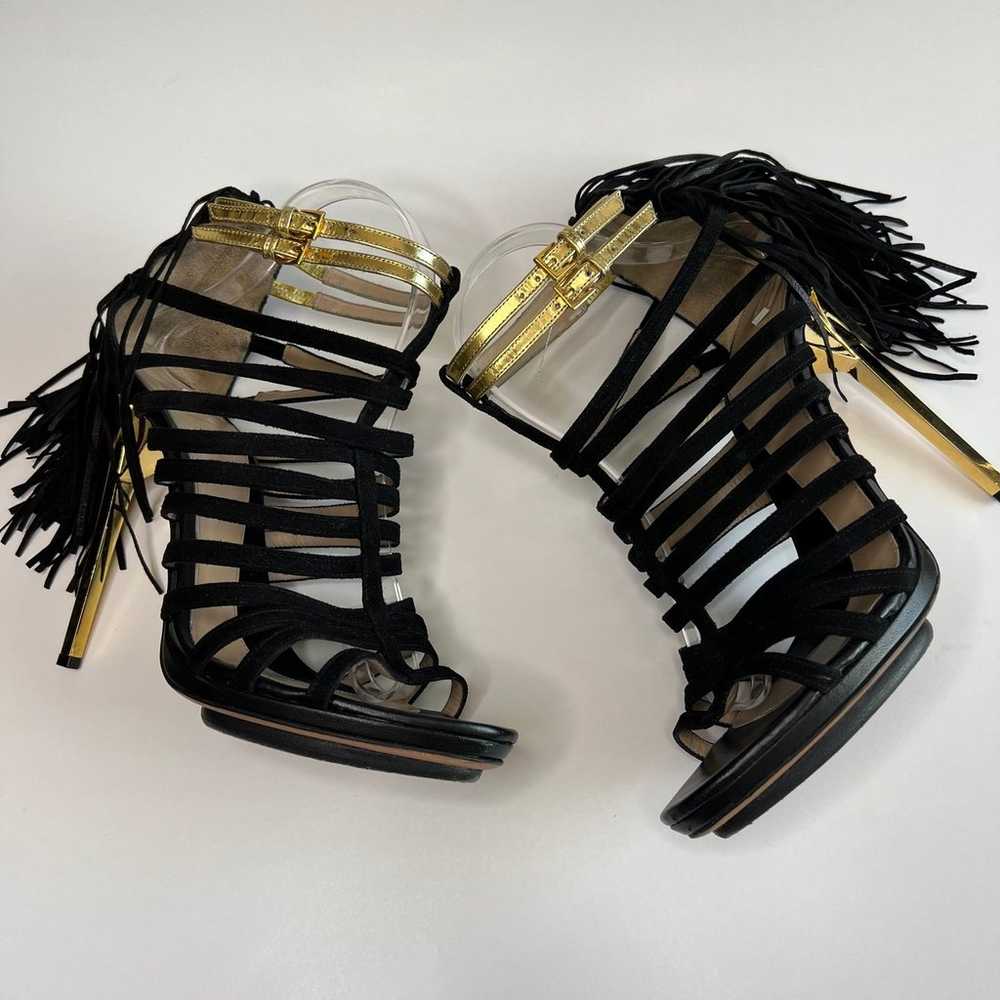 Herve Leger Fabia Fringe Suede Heels - image 7