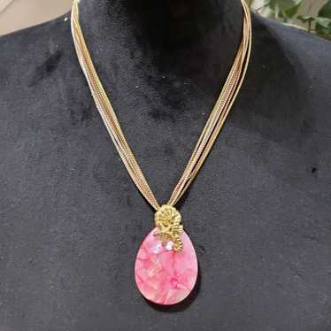 Other Womens Pink Rhodochrosite Pendant Multi Lay… - image 1