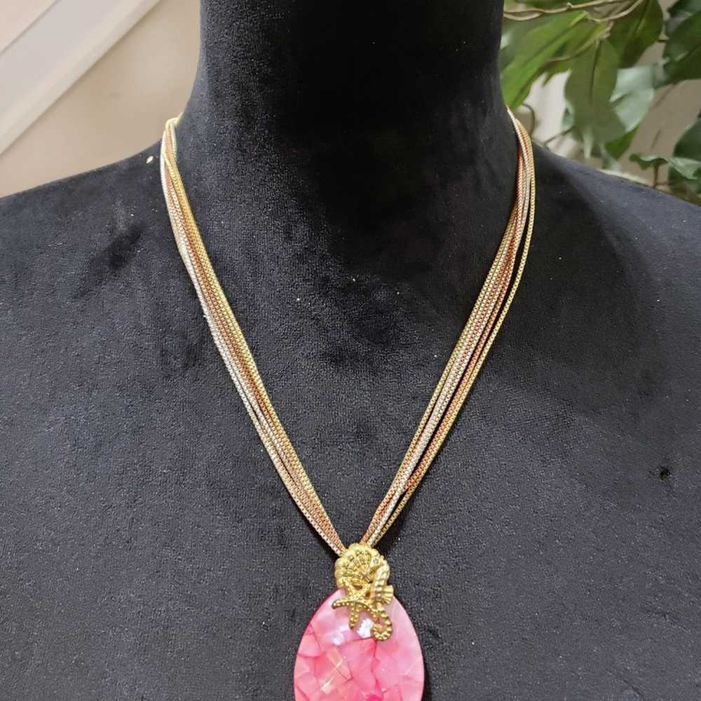 Other Womens Pink Rhodochrosite Pendant Multi Lay… - image 2