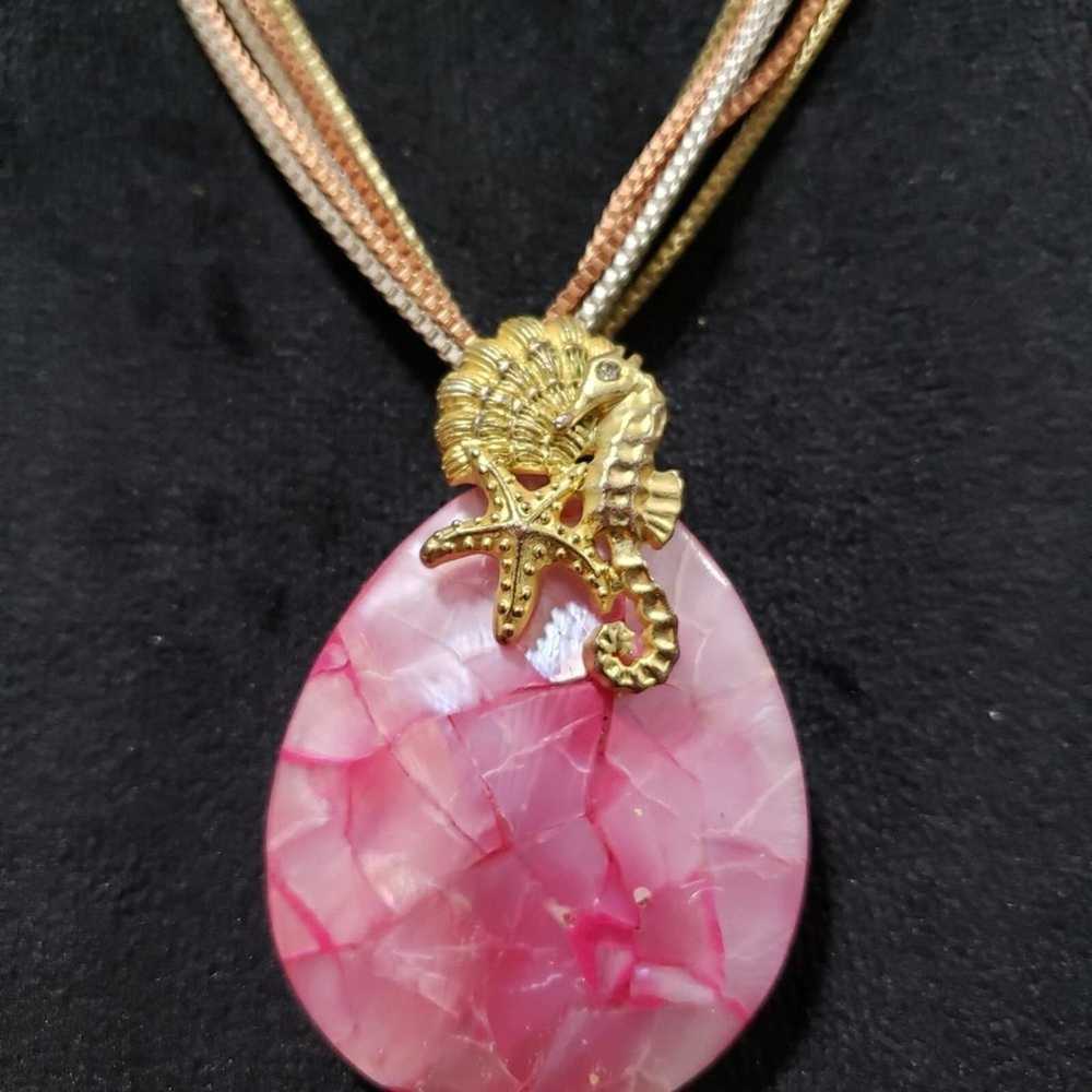 Other Womens Pink Rhodochrosite Pendant Multi Lay… - image 3