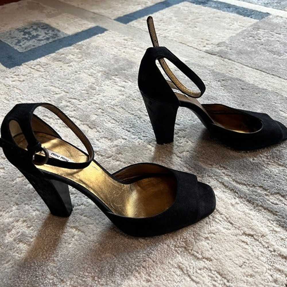 Miu Miu - Black Open Toe Heels - image 3