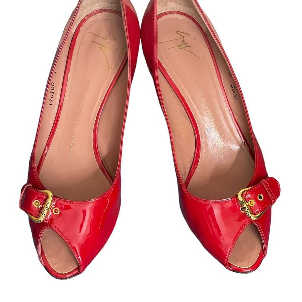 GIUSEPPE ZANOTTI Patent Leather red/gold Pumps si… - image 3