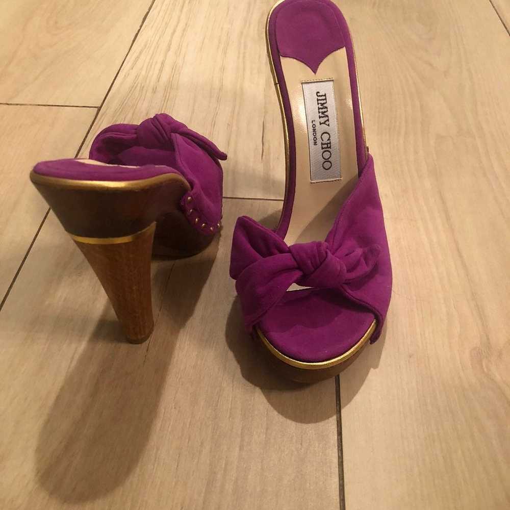 Jimmy Choo sandals - purple suede - image 2