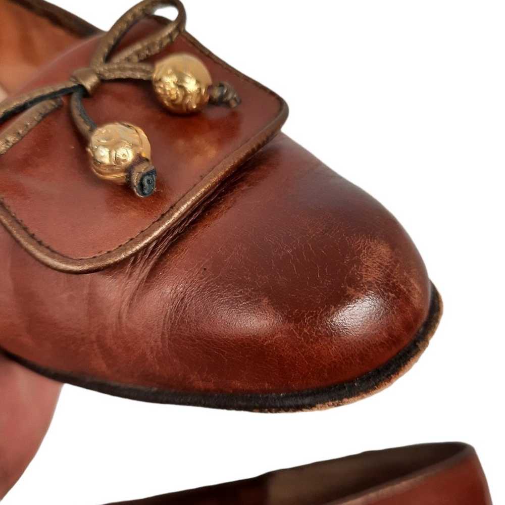 Salvatore Ferragamo Chestnut Leather Loafer Pumps… - image 10