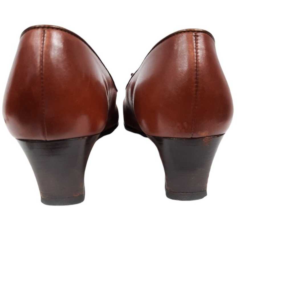 Salvatore Ferragamo Chestnut Leather Loafer Pumps… - image 5