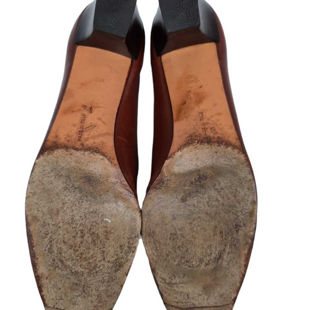 Salvatore Ferragamo Chestnut Leather Loafer Pumps… - image 8