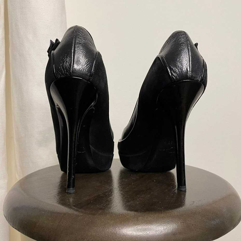 Christian Dior black suede heels size 8 - image 4
