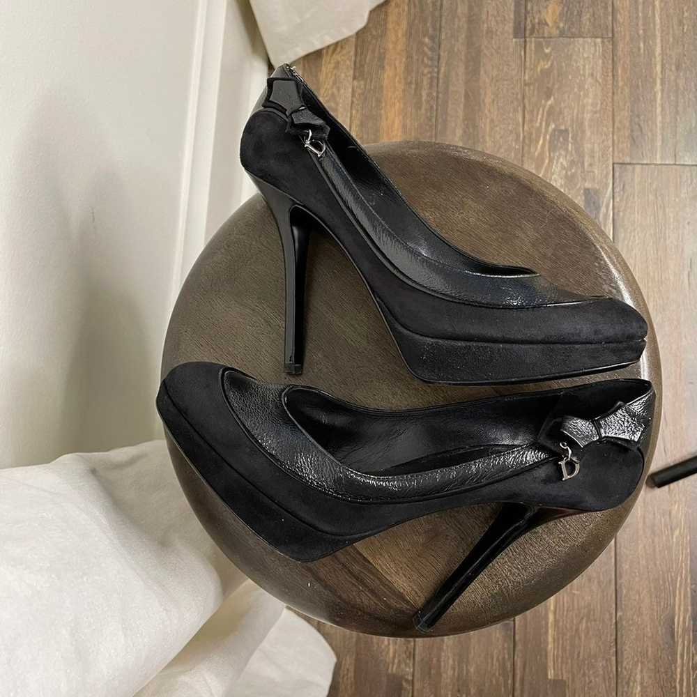 Christian Dior black suede heels size 8 - image 5