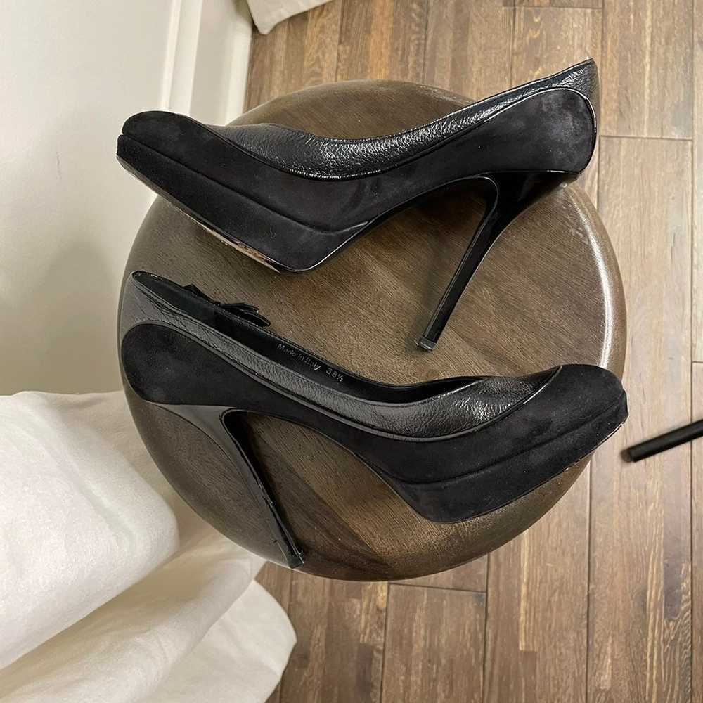 Christian Dior black suede heels size 8 - image 6