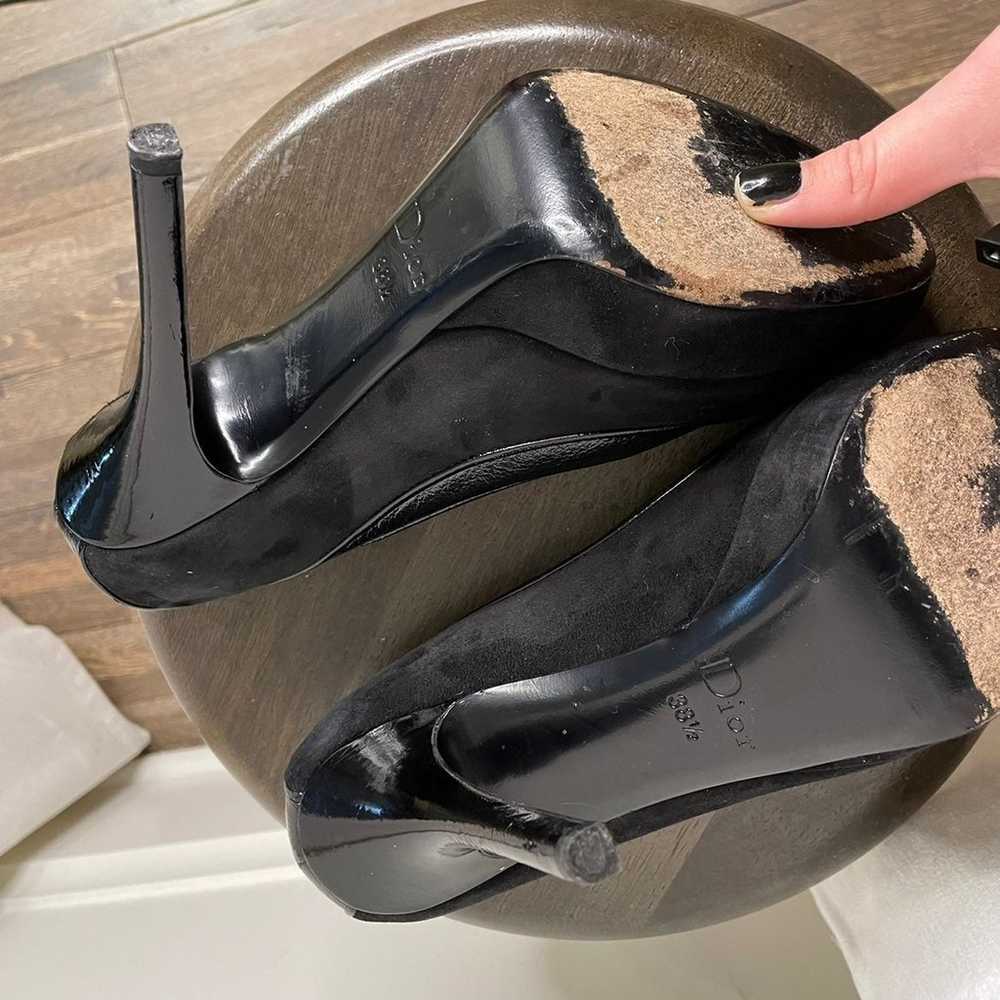 Christian Dior black suede heels size 8 - image 7