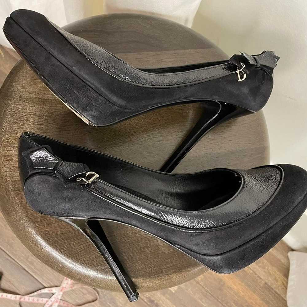 Christian Dior black suede heels size 8 - image 9