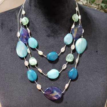 Other NY Womens Fashion Agate Bead 3 Layer Collar 