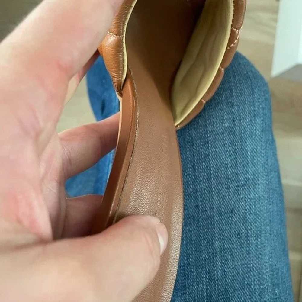 New leather heels slides Brown tan Square front U… - image 6