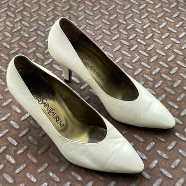 yves saint laurent Women Sandal Shoes White Leath… - image 1