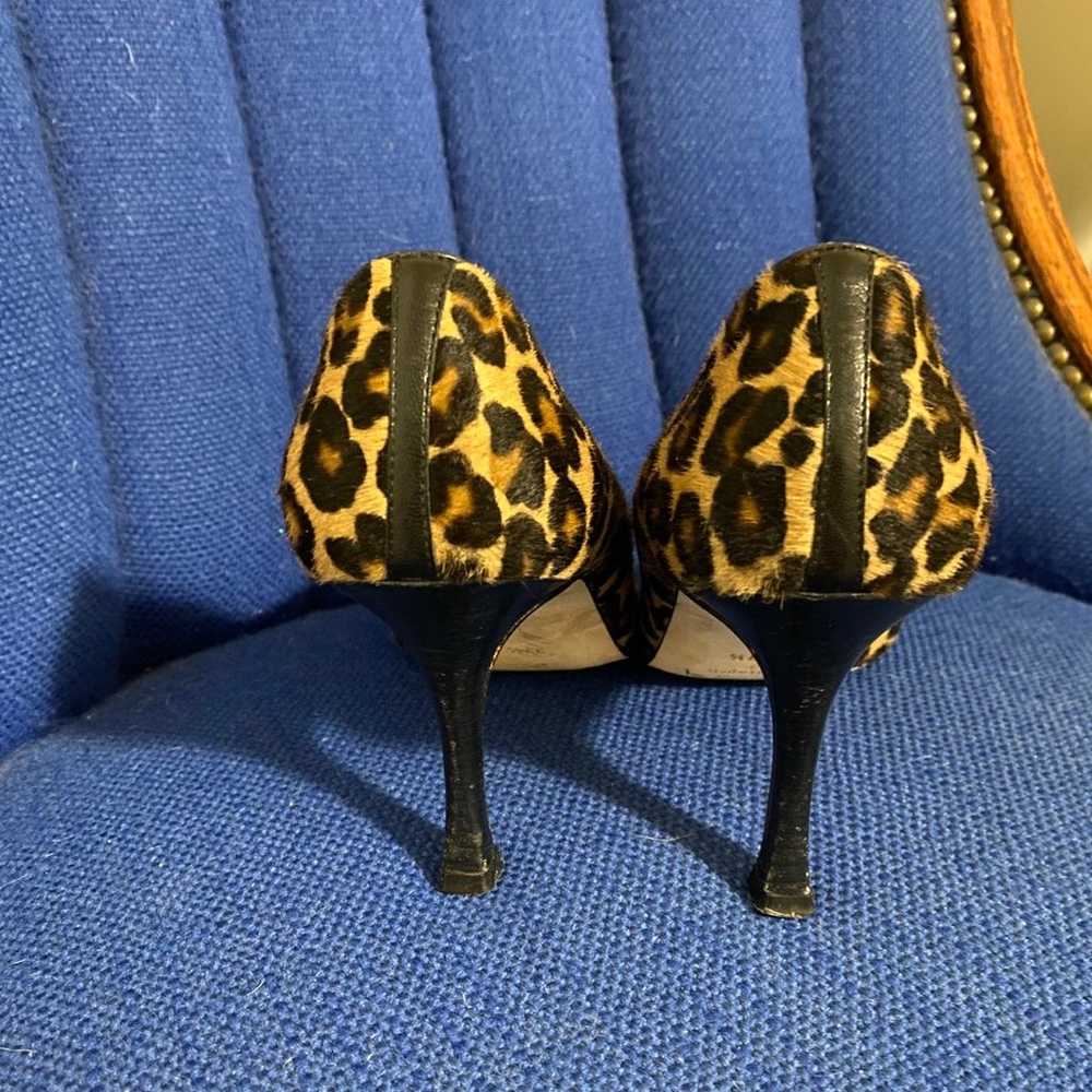 Manolo Blahnik leopard print calf hair. open toe … - image 3