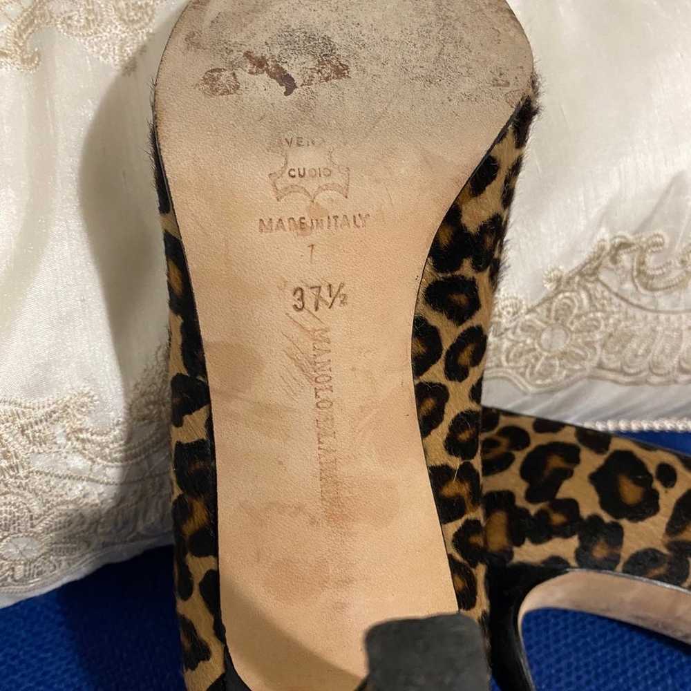 Manolo Blahnik leopard print calf hair. open toe … - image 5