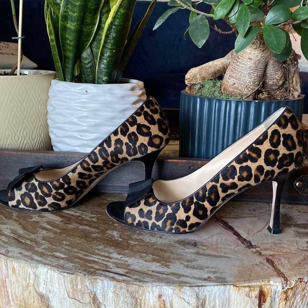 Manolo Blahnik leopard print calf hair. open toe … - image 7