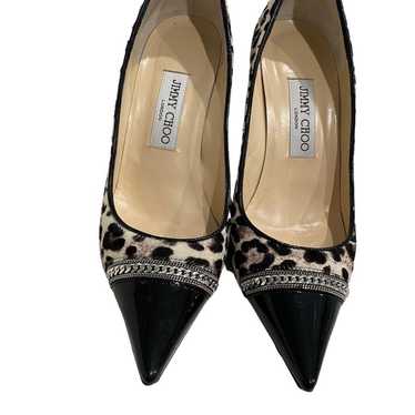 Jimmy Choo Pony Hair Patent Leopard Heels size 37… - image 1