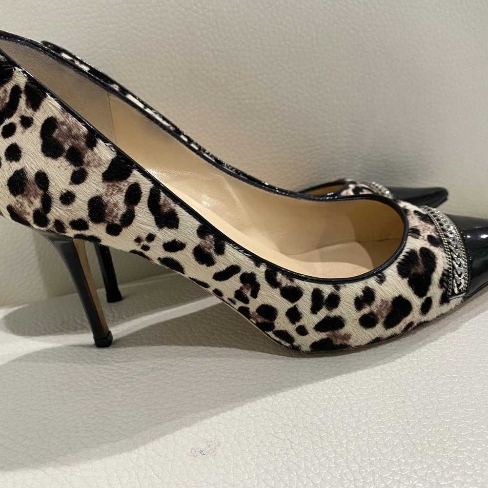 Jimmy Choo Pony Hair Patent Leopard Heels size 37… - image 2