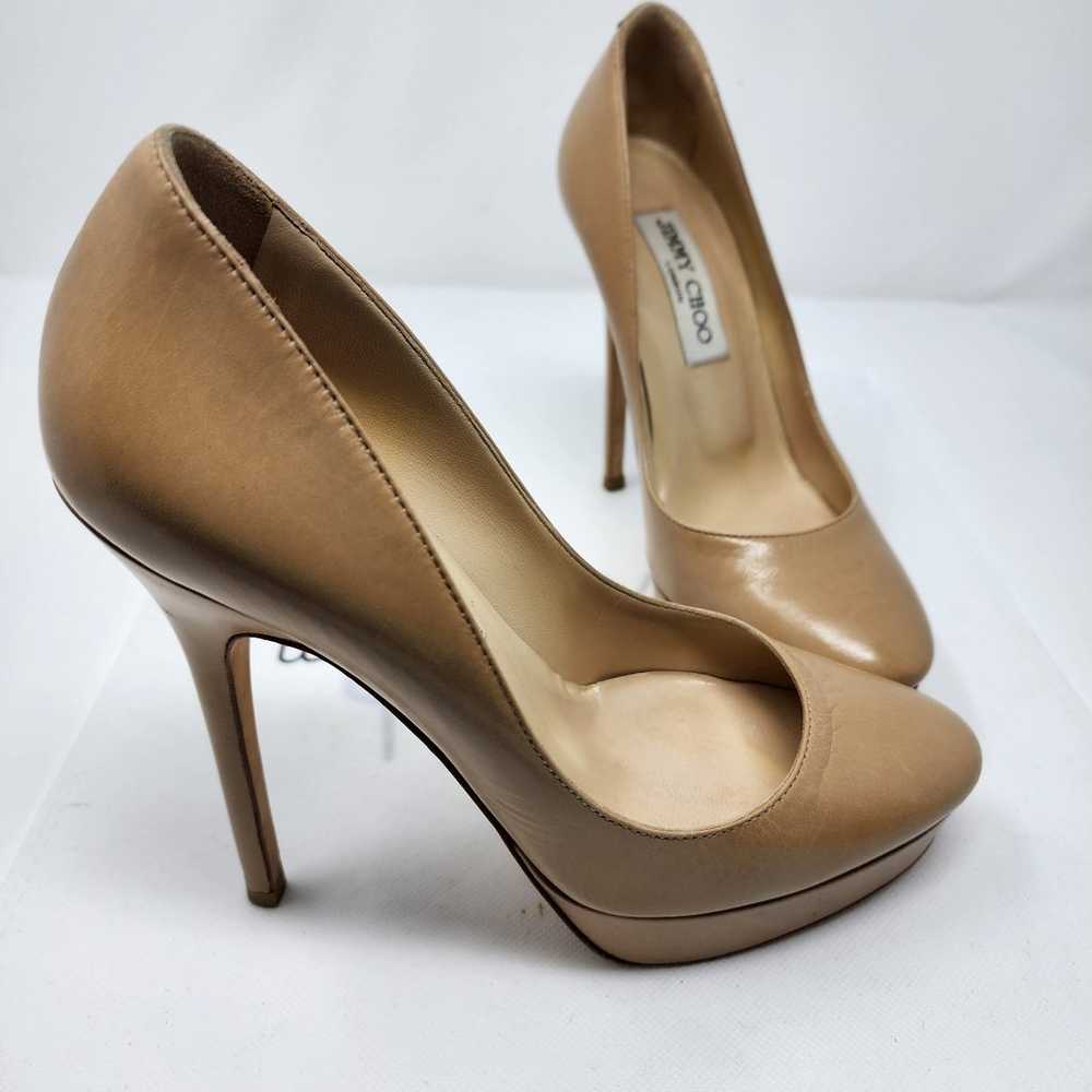 Jimmy Choo Nude Leather Pumps 36 - image 4