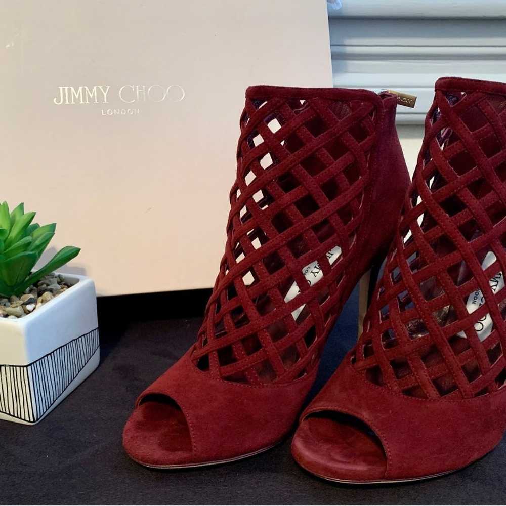 Jimmy Choo Drift Burgundy Suede Size 37 - image 1