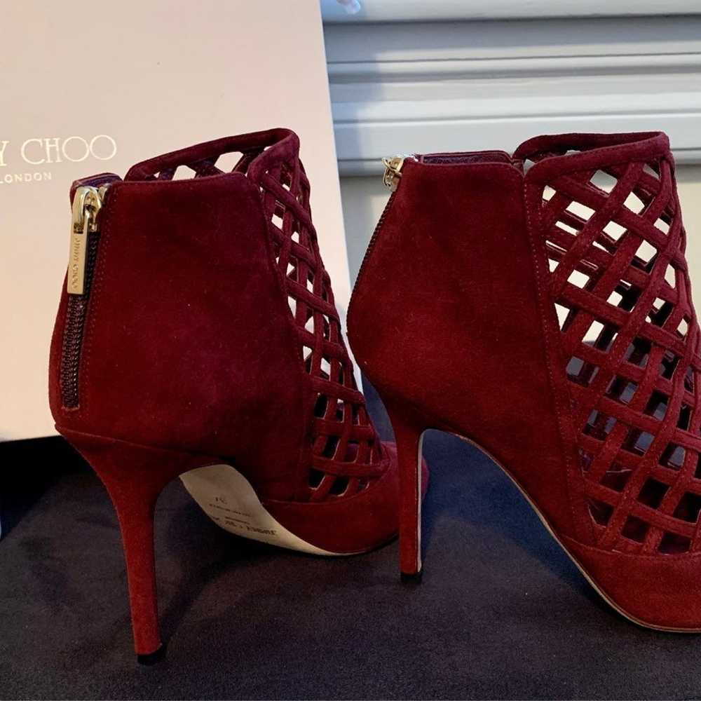 Jimmy Choo Drift Burgundy Suede Size 37 - image 2