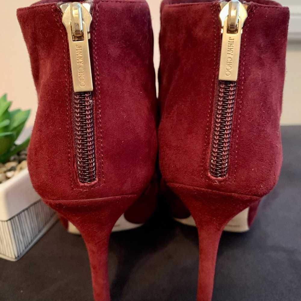 Jimmy Choo Drift Burgundy Suede Size 37 - image 3